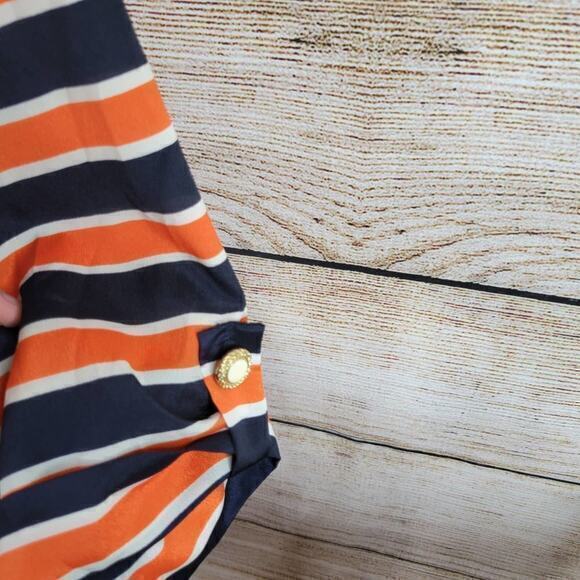 Everly Orange‎ Navy Striped Tunic Dress Large - Picture 3 of 6